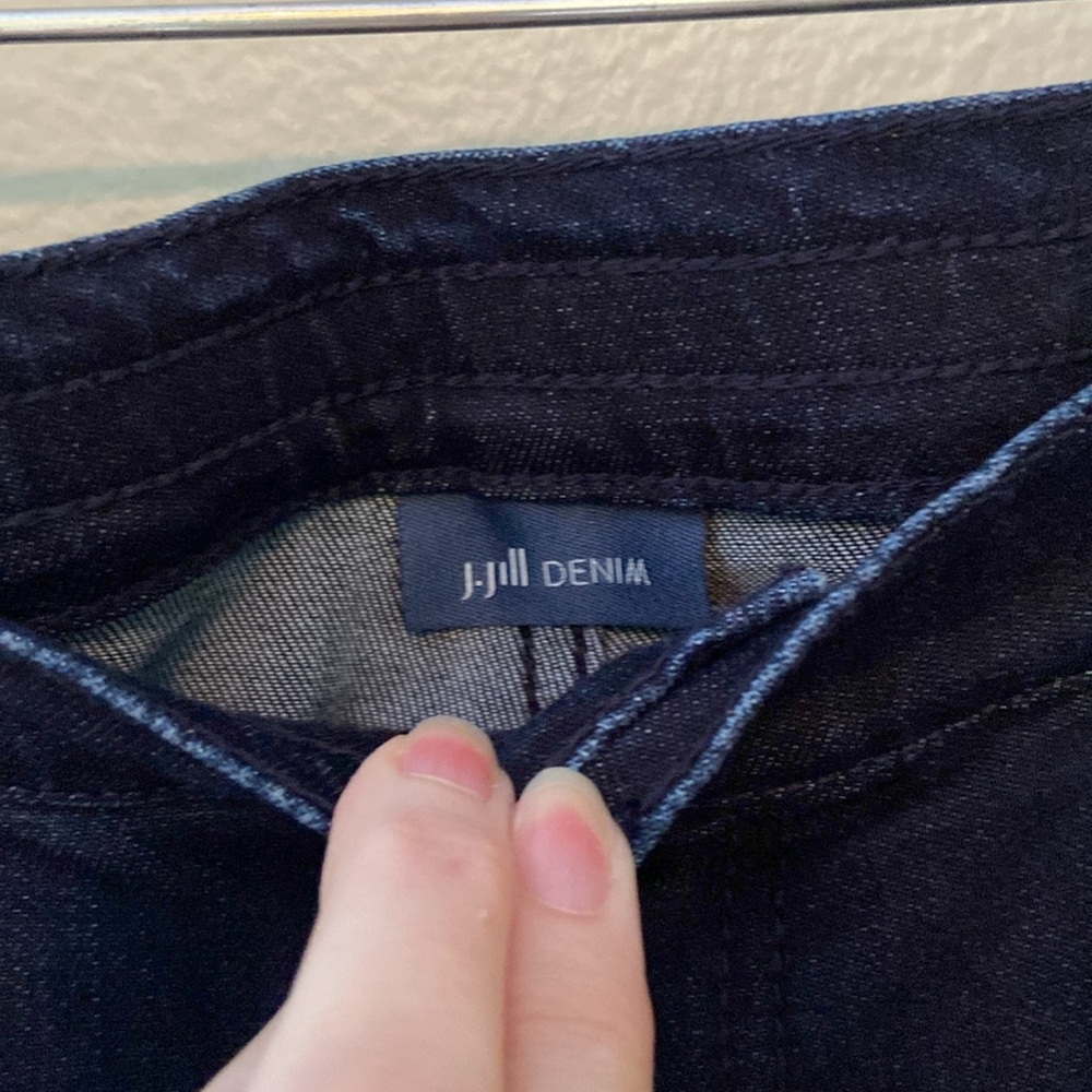 2 Pairs J Jill Dark Denim Zip Up Jeggings Size 4 Tall - Picture 6 of 14